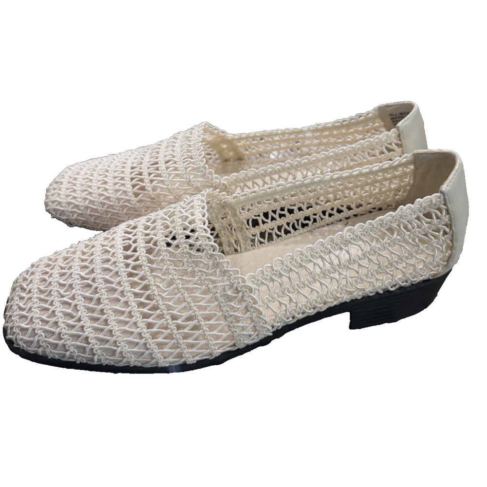 90s Y2K New Dead Stock elasticated woven mesh ballet flat shoes Stretch Mesh